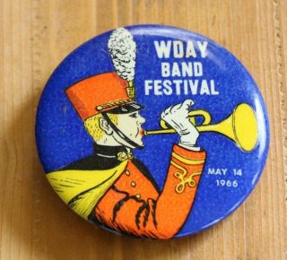 Fargo Band Day Festival 1966 Wday North Dakota N Dak Nd No Pinback Pin Back