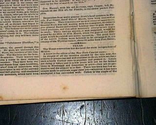 Republic Of Texas Declaration Of Independence Mexico Convention Of1836 Newspaper