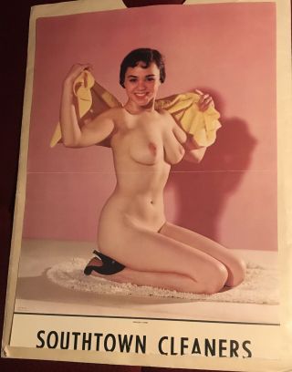 1950’s 16 X 22 Color Poster Size Sexy Pinup Risque Girls Double Sided Images 2