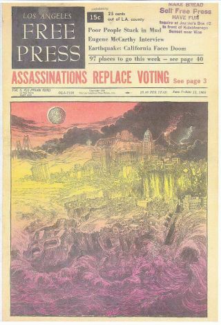 Los Angeles Press June 7,  1968 Underground Newspaper - Ron Cobb Cover.