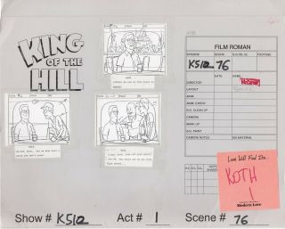 King Of The Hill Production Animation Art Folder K512