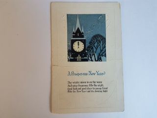 Greeting Postcard Vintage Happy Year Prosper