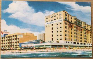 Vintage Postcard Mayflower Hotel Atlantic City Nj Shore Beach Boardwalk Old