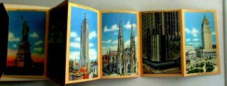 Vintage 1940s linen Souvenir Folder of York City,  