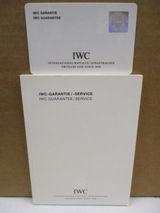Iwc Watch & Chronograph Guarantee Service Book And Open Blank Guarantee Card Nos