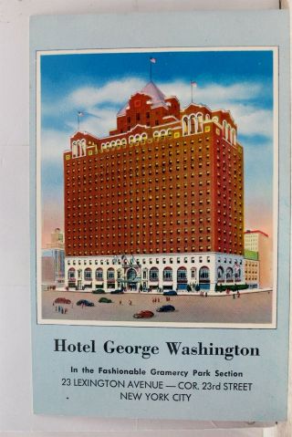 York Ny Nyc Hotel George Washington Postcard Old Vintage Card View Standard