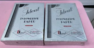 2 Vintage Ideal Typewriter Paper 500 Sheets Each Chicago Pre 1963 Boxes