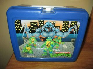 Vintage 1990 Tmnt Teenage Mutant Ninja Turtles Mirage Studios Thermos Lunchbox