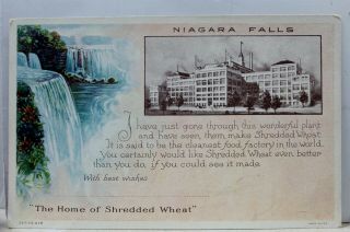 Canada Ontario Niagara Falls Shredded Wheat Postcard Old Vintage Card View Post