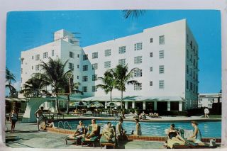 Florida Fl Miami Beach Coronado Hotel Pool Cabana Club Postcard Old Vintage Card