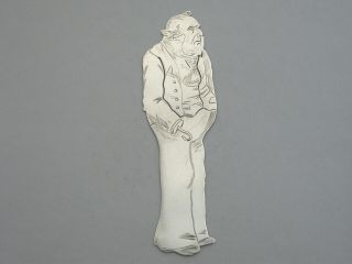 Victorian Novelty Silver Figural Bookmark Charles Dickens 