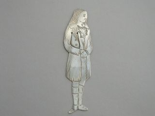 Edwardian Novelty Silver Figural Bookmark Charles Dickens 