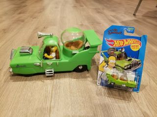 Simpsons The Homer Green Car 2003 Snap Together And 2014 The Homer Hot Wheels