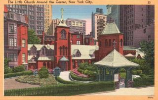Vintage Postcard Little Church Around The Corner York City,  Ny Unposted
