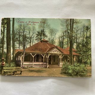 Old Vintage Antique Postcard Waldameer Park Erie Pa 1911 W/1c Stamp