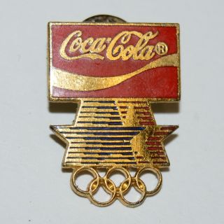 Wow Vintage 1984 Olympics Coca Cola Coke Soda Promo Lapel Pin Rare