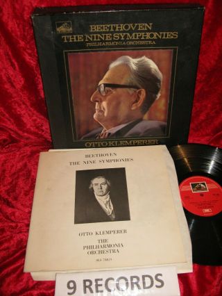 1959 Uk Exc,  To Nm 9lp Sls 788/9 1st Cps Stereo Beethoven 9 Symphonies Klempere