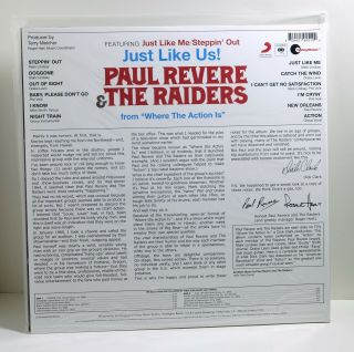 PAUL REVERE & THE RAIDERS Just Like Us 180 - gram WHITE COLORED VINYL LP 2