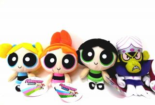 Powerpuff Girls Plush,  Blossom,  Bubbles,  Buttercup And Mojo Jojo 4 Plush Doll 8 "