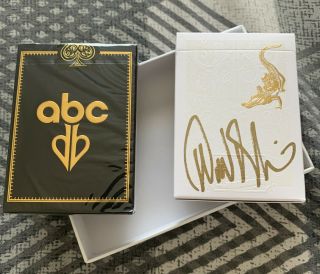 David Blaine Signed Collector Set Gold Gatorback Playing Cards Deck And Abc Deck