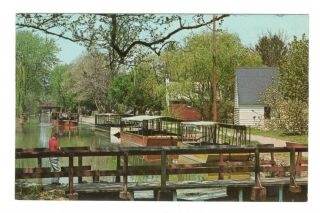 Barges Delaware Canal Hope Pennsylvania Bucks County Vintage Postcard An90