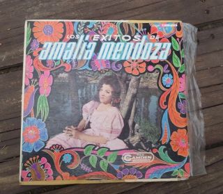 Rare Mexican 1967 Signed Amalia Mendoza - Los Exitos Mexico Lp Vinyl Rca Cam - 309