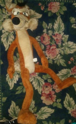 Vintage 42 " Plush Poseable Warner Brothers Wile E.  Coyote Toy Large Size Vtg