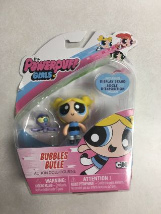 The Power Puff Girls Bubble Action Figure Toy Set Cartoon Network Pet Octopus