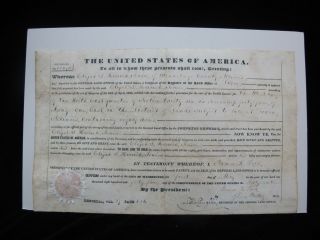 Elijah L Herrick Sr Founding Father Rockford Il Usa 1845 Land Grant Signed