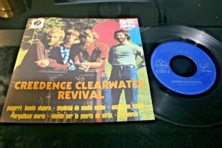 Creedence Clearwater Revival 6 Track Medley 1981 Mexico 7 " 45 Ccr Folk Rock