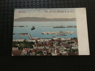 Vintage Postcard - Gibraltar The Harbour Entrance To The Port - R14