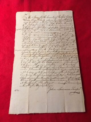 1770 Revolutionary War Era Document John Lawrence Benedict Arnold Trial Ct