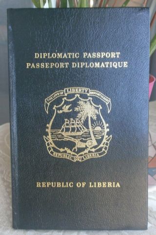 1987 Republic Of Liberia Old Expired Diplomatic Passport 1987