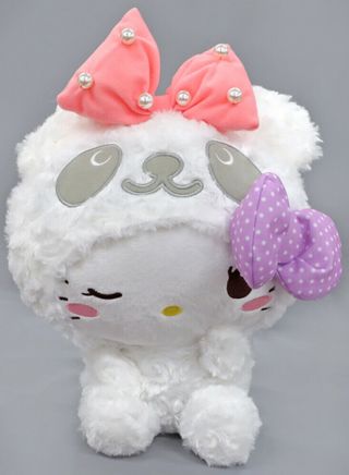Furyu Sanrio Hello Kitty Fluffy Pearl Panda White 13 " Plush Doll Amu - Prz10635 Us