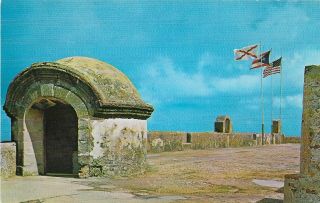 Vintage Puerto Rico Chrome Postcard San Juan Historic Site Park San Cristobal