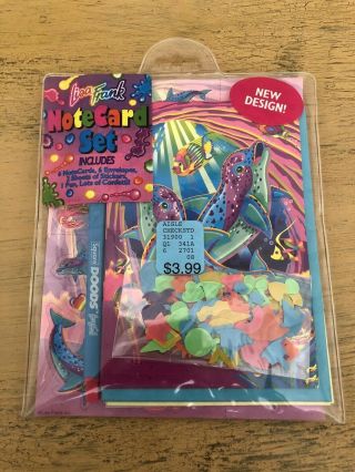 Vintage Lisa Frank Spotted Dolphins Note Card All In One