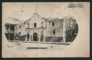 Vintage Black And White The Alamo,  Built 1718 Postcard