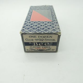 12 Decks Vintage Bee Club Special No.  92 Playing Cards Cambric Finish Red Blue