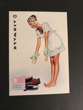 Airwalk Shoes 1 Pretty Lady Advertising Continental Postcard Vintage Rare