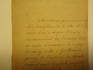 Short note believed to be written by Abigail Adams 2