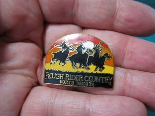 Rough Rider Country North Dakota Travel Souvenir Lapel Hat Pin Pinback Enameled 2