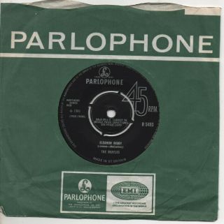 The Beatles Eleanor Rigby Yellow Submarine 1966 Uk Parlophone 1st Pressing 7 " 45