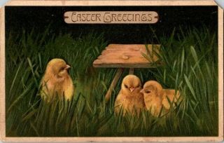 Vintage Postcard Postmarked 1908 Easter Greetings By International Art Pub
