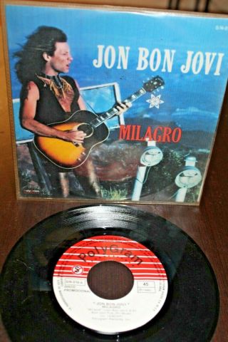 Jon Bon Jovi Miracle 1990 Mexico 7 " Promo 45 Soft Rock