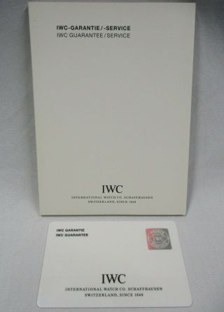 Iwc Watch & Chronograph Guarantee - Service Book Signed Dated Card Some S Removed