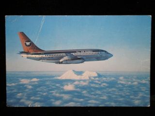 Wein Air Alaska Airlines Issue Boeing 737 Airplane Vintage Postcard S/h