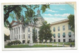 Vintage Florida Linen Postcard Tallahassee State Capitol