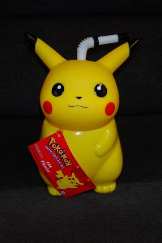 Rare 1999 Nintendo Pokemon Pikachu Sipper Bottle With Straw Drink Cup Container