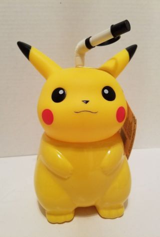 Rare 1999 Nintendo Pokemon Pikachu Sipper Bottle with Straw Drink Cup Container 2