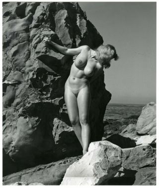 1960s Large Format Nude Photo Andre De Dienes Perfect Big Breasts Pinup Sue Snow